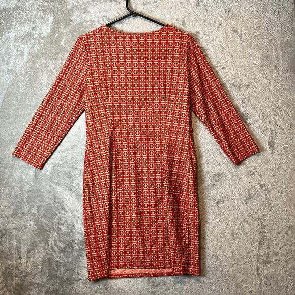 Jude Connally‎ Sabine Dress Chain Link Geo Size Medium Jude Cloth Red Brown - Picture 4 of 7
